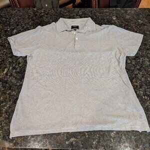 Todd Snyder Gray & White Striped Polo Shirt | Micro Stripe Polo | EUC | XXL
